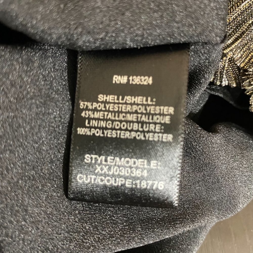 Halston Heritage Black Metallic Jersey Midi Skirt Pleated - Picture 7 of 7